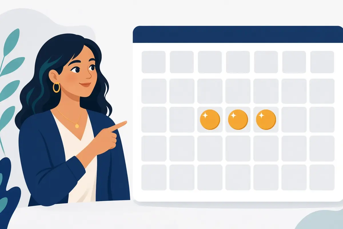 Calendar highlighting a three-paycheck month