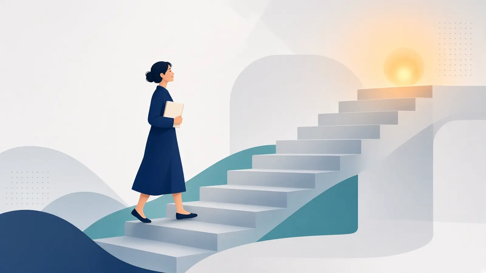 Person climbing steps representing a payment recovery plan