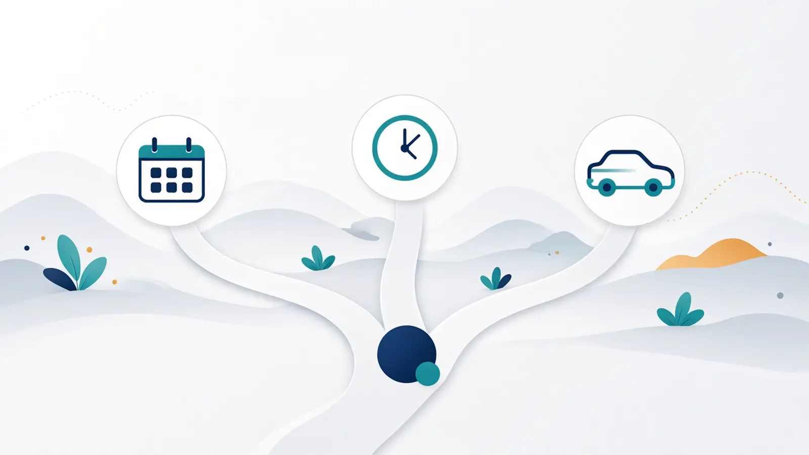 Three-path road comparing installment, payday, and title loans